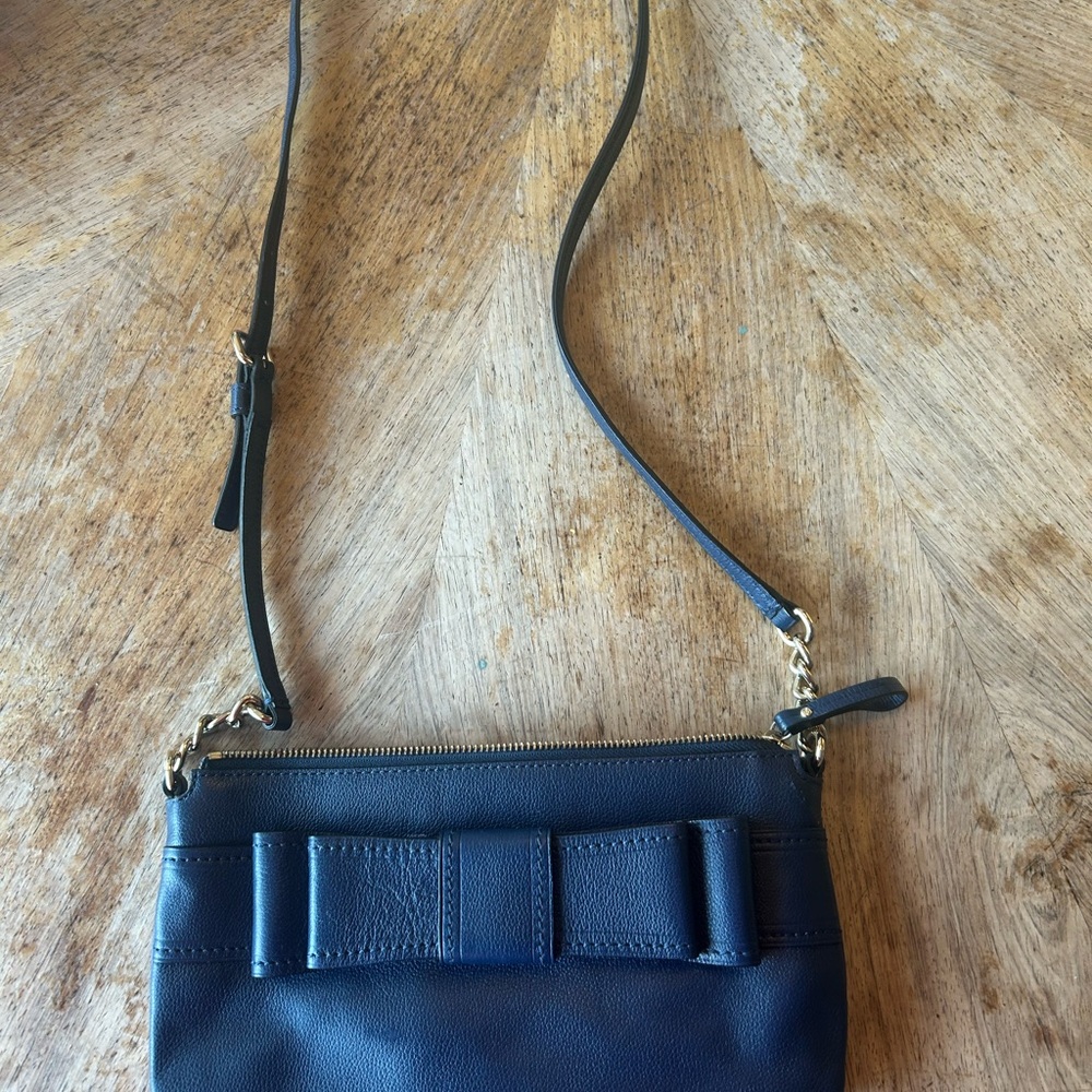 Kate Spade Navy Leather Crossbody Bag with Bow